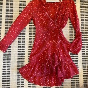 Realization par red and white star mini dress size XS
